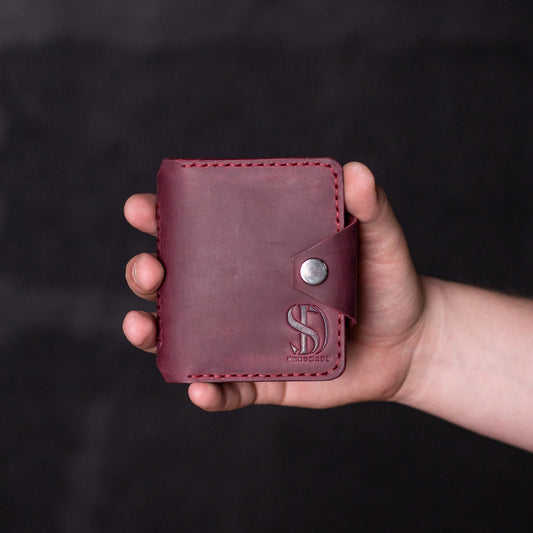 Wallet with money-clip Slim, marsala