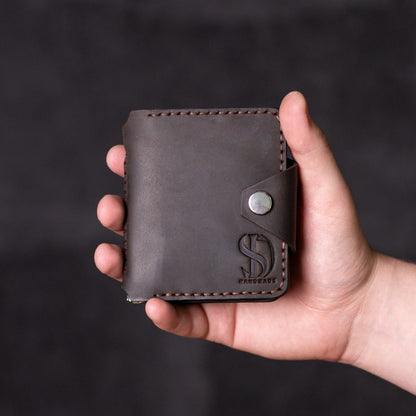 Wallet with money-clip Slim, cognac