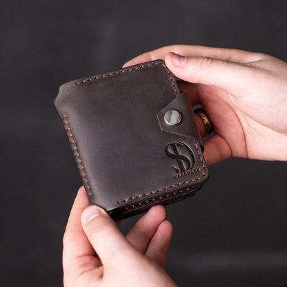 Wallet with money-clip Slim, brown