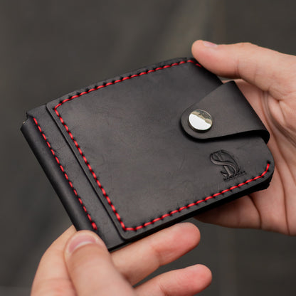 Money clip Blix black with red thread