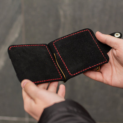 Money clip Blix black with red thread