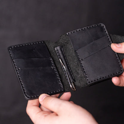 Wallet with money-clip Slim, black