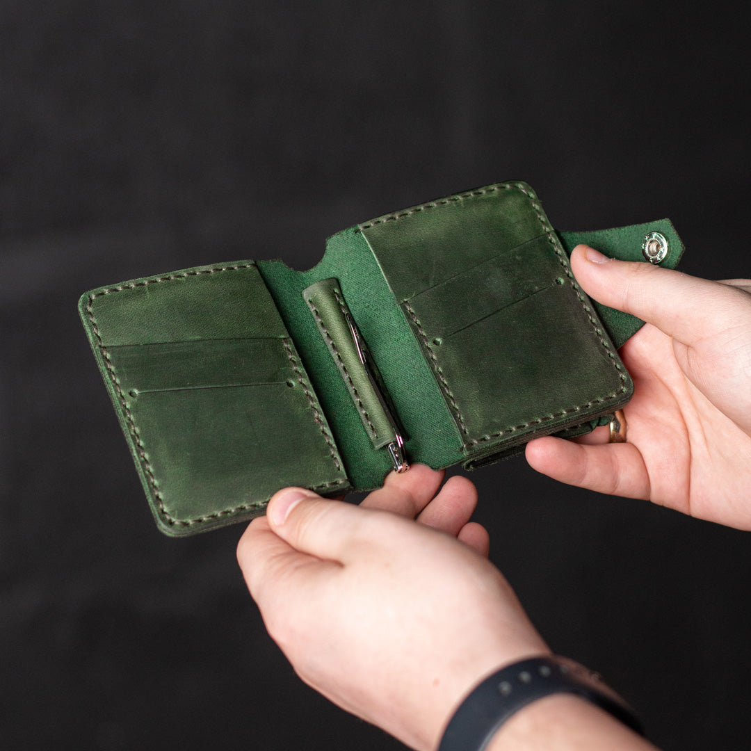 Wallet with money-clip Slim, green