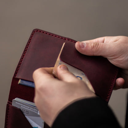 Document purse Comfort, marsala