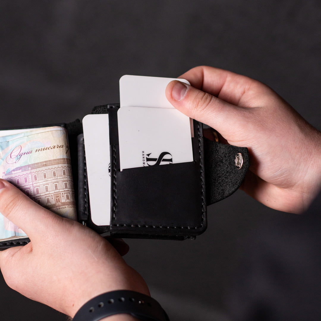 Wallet with money-clip Slim, black