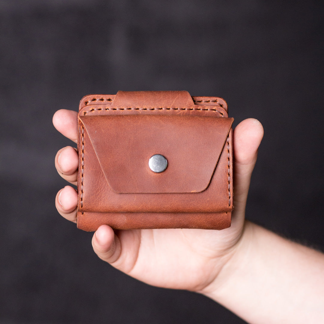 Wallet with money-clip Slim, cognac